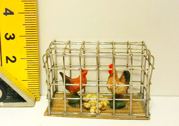 Gabbia con galline per staue da cm 10/12 - Gambardella Pastori e
